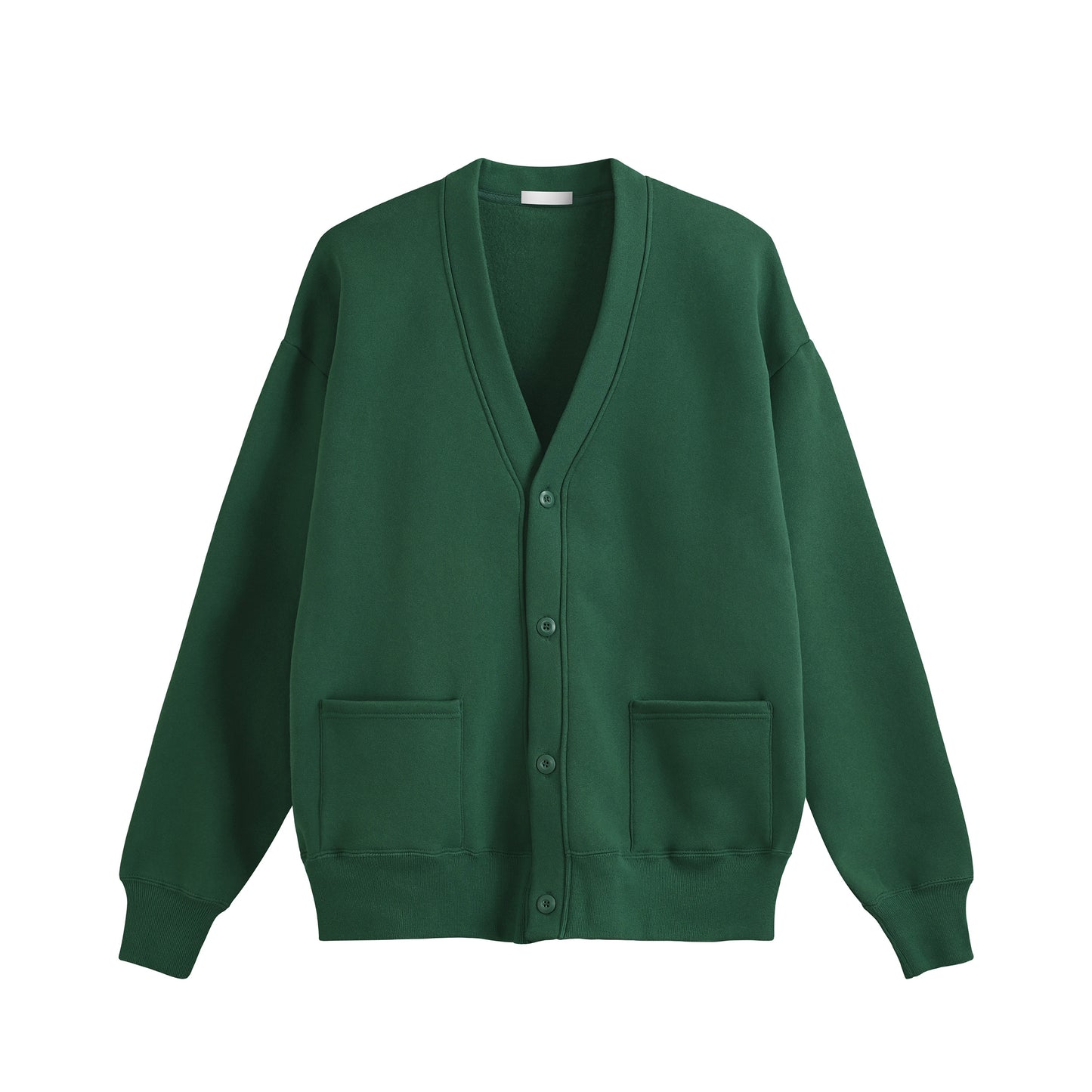 fleece-lined sweatshirt cardigan