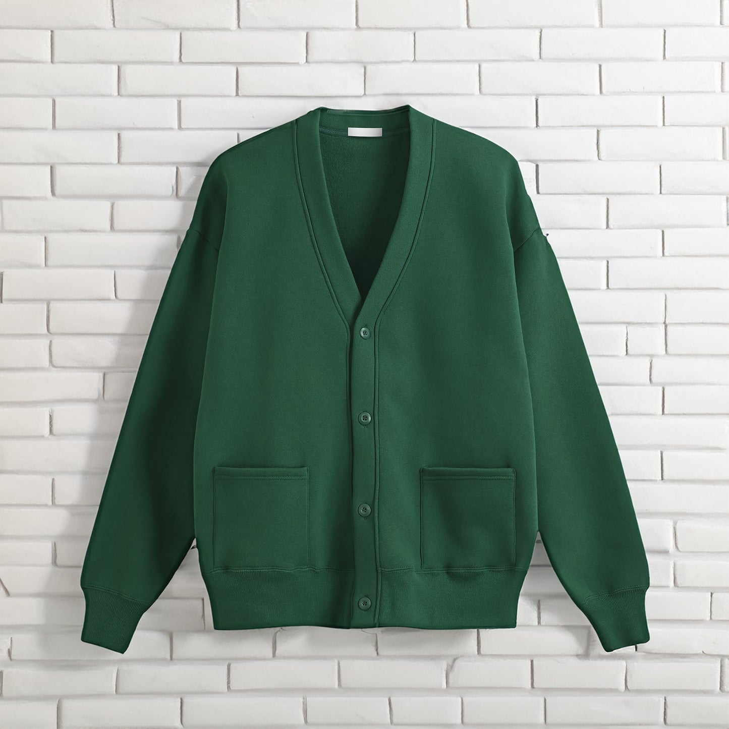 fleece-lined sweatshirt cardigan