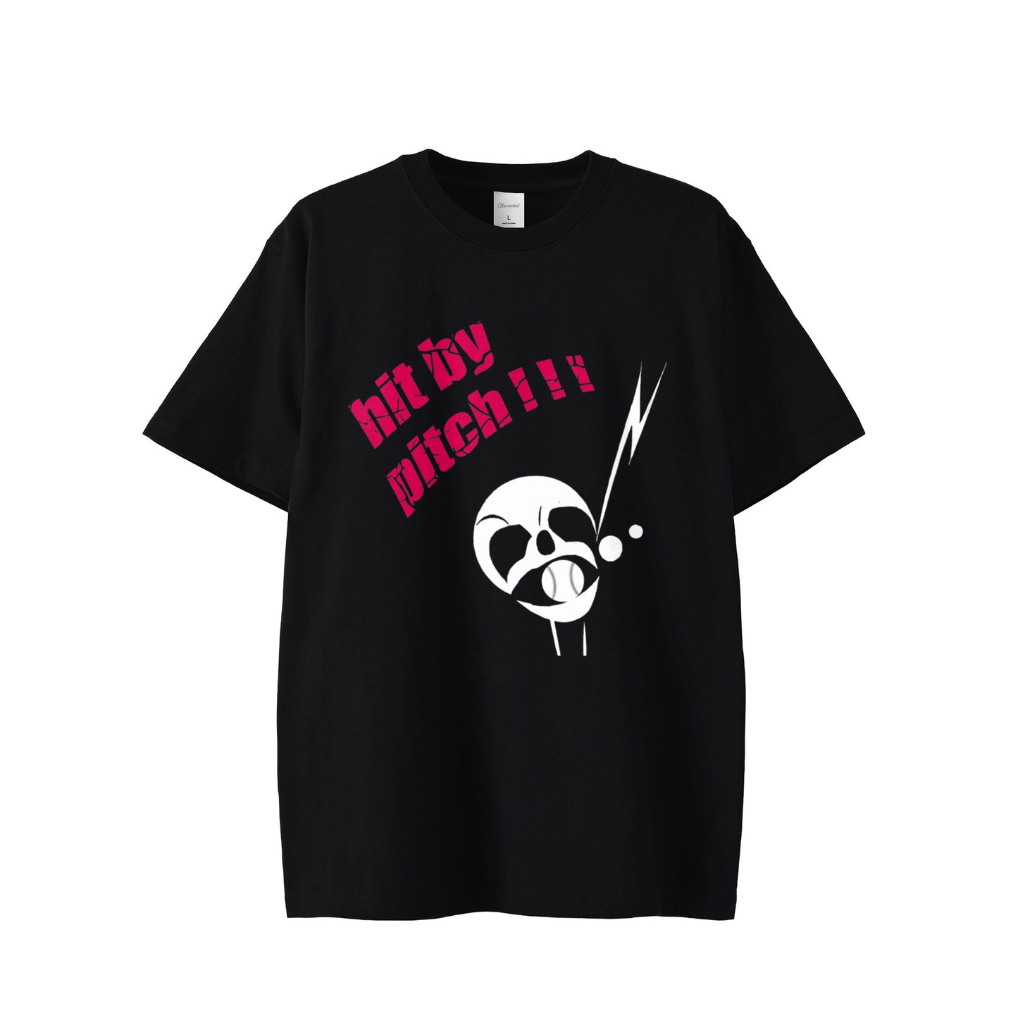 T-shirt "hit by pitch!!!"