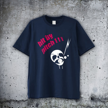 T-shirt "hit by pitch!!!"